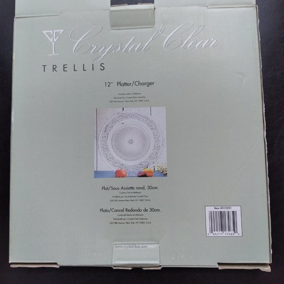 Elegant Round Crystal Platter, 30 cm round, Made in US - Picture 4 of 5